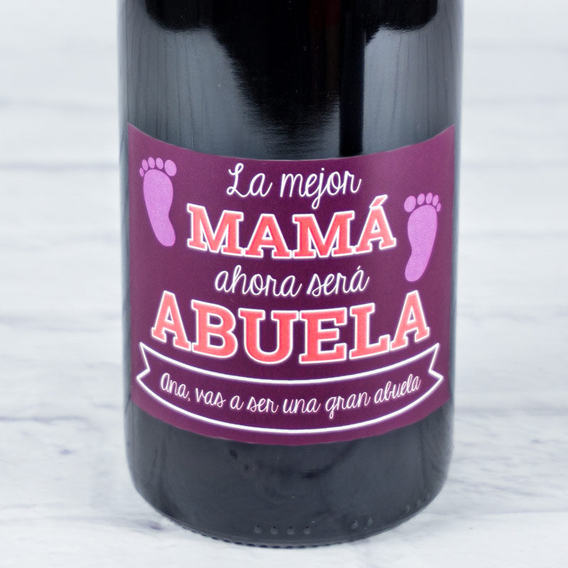 Botella de vino para abuela personalizada