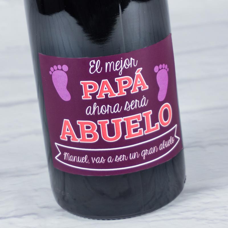 Botella de vino para abuelo personalizada