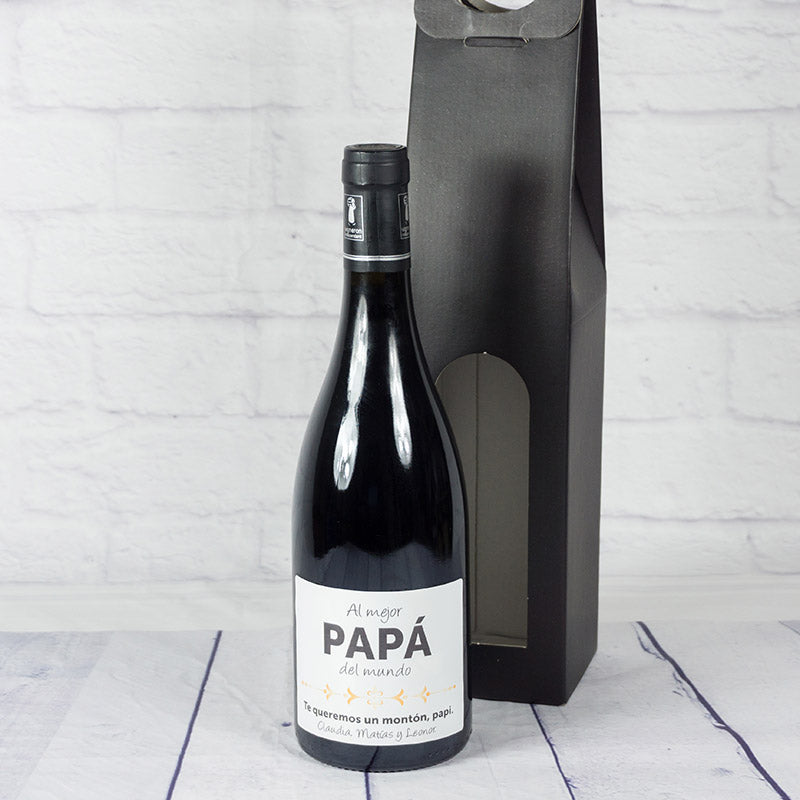 Botella de vino personalizada al mejor Papá