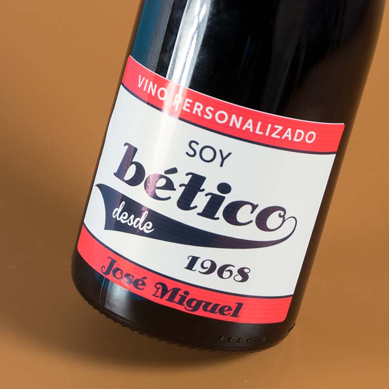 Botella de vino personalizada para futboleros