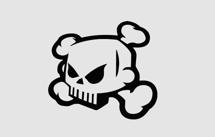 CRÁNEO CON HUESOS - Sticker Paradise LF