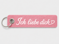 Filz-Schlüsselanhänger Ich liebe dich in Rosa