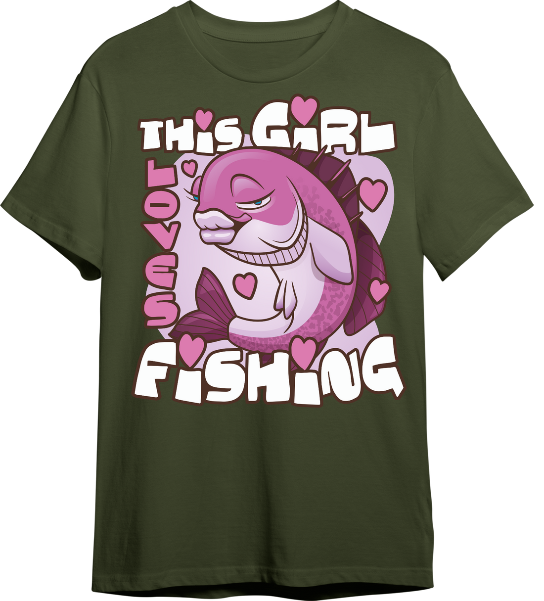 Camiseta Fishing Vandals This Girl Loves Fishing verde oliva