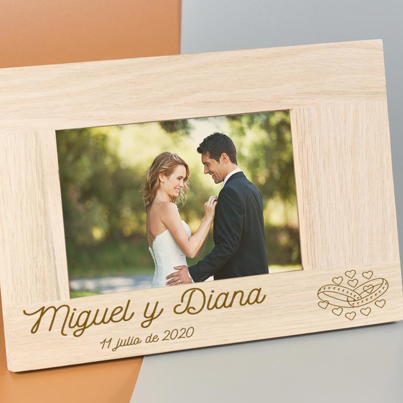 Marco de madera personalizado para bodas