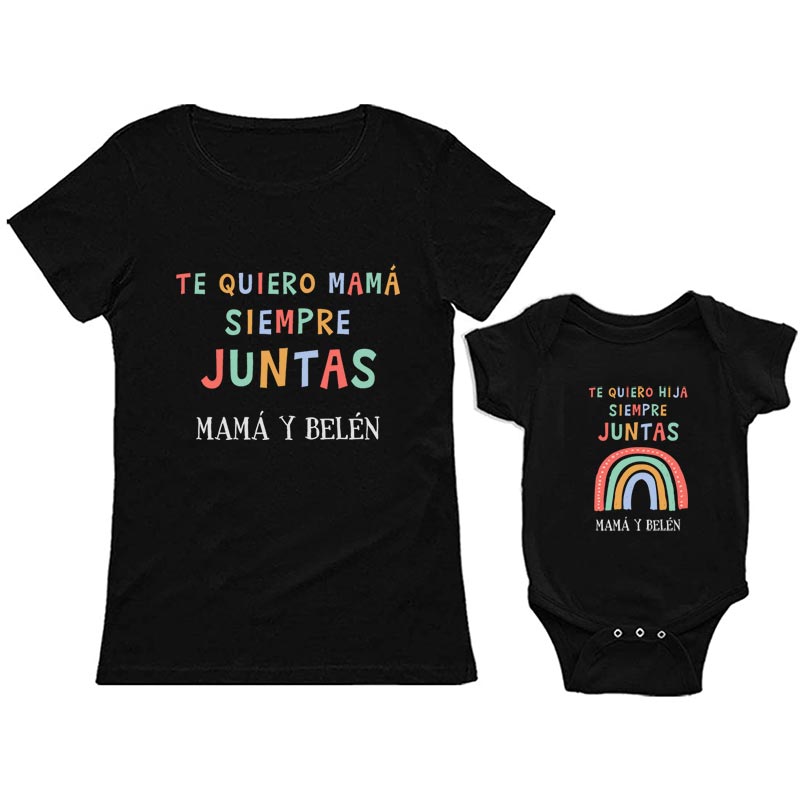 Pack camisetas mamá e hij@ personalizado Arcoiris