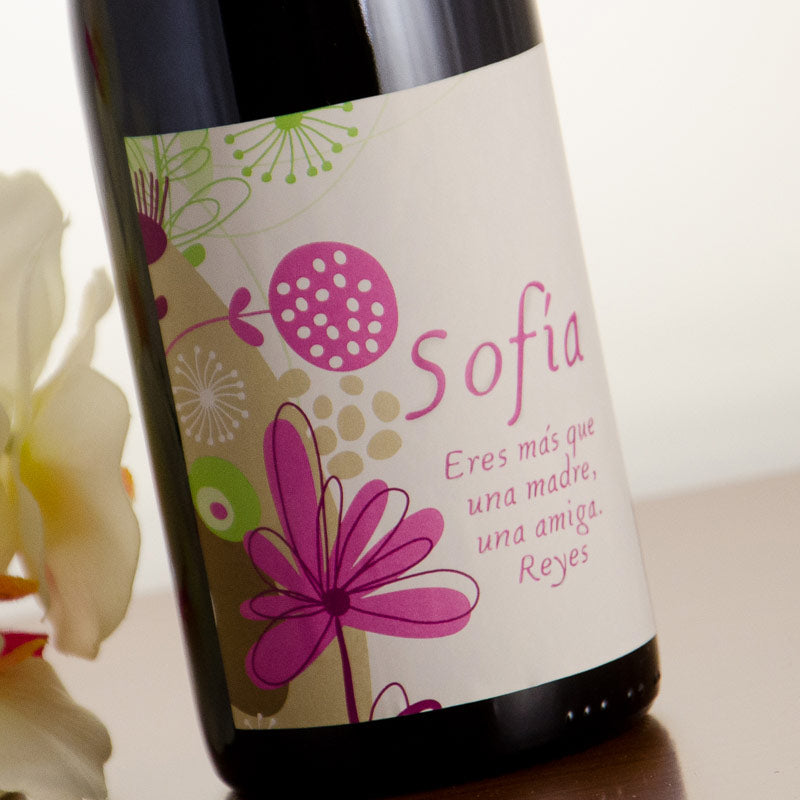 Botella de vino personalizada especial Madre