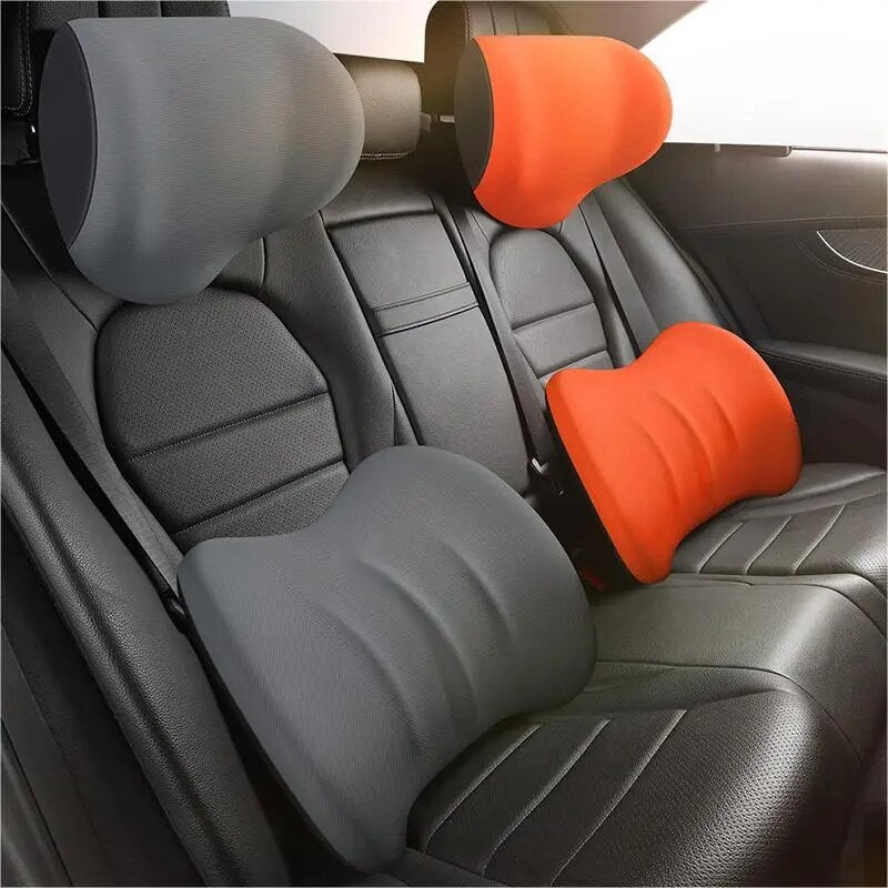 Almohada de Coche de Alta Calidad en Tres Dimensiones con Memoria de Espuma para Cabeza, Cuello y Soporte Lumbar