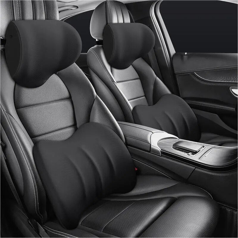 Almohada de Coche de Alta Calidad en Tres Dimensiones con Memoria de Espuma para Cabeza, Cuello y Soporte Lumbar